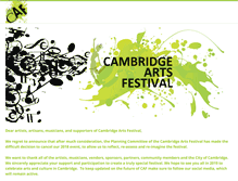 Tablet Screenshot of cambridgeartsfestival.com